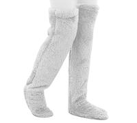 Snuggle Paws Sock Slippers Snuggs Cozy Socks Teddy Legs Over Knee High Fuzzy Long Socks Plush Slipper Stockings Leg Warmers Winter Fleece Home Sleeping Socks Bed Socks for Women UK