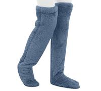 Snuggle Paws Sock Slippers Snuggs Cozy Socks Teddy Legs Over Knee High Fuzzy Long Socks Plush Slipper Stockings Leg Warmers Winter Fleece Home Sleeping Socks Bed Socks for Women UK
