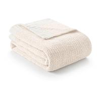 Snuggle Sac Buttery Ivory Throw Blanket for Couch, Reversible Super Soft Knitted Blankets, Warm Cozy Knit Fuzzy Plush Lightweight Throws Dupes for Sofa, Bed, Picnic, Ivory, 50 x 60 inches