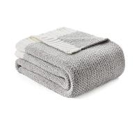 Snuggle Sac Grey Throw Blanket for Couch, Reversible Super Soft Blankets Warm Cozy Knit Blanket Fuzzy Plush Lightweight Throws Blankets for Sofa, Bed, Picnic, Heather Grey, 50 x 60 inches