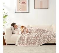 Snuggle Sac Ultra Soft Beige Leopard Blanket Twin Size - Oversized Reversible Cheetah Bedding Blanket, Leopard Pattern Throw Blankets for Bed, Sofa, Couch, 60x80 inches