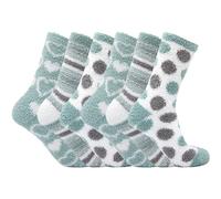 Snuggle Toes 6 Pairs Ladies Cosy Bed Socks, Super Soft Fluffy Thick Cozy Home Slipper Bed Ladies Winter Socks (Mint, One Size, UK Footwear Size System, Adult, Women, Numeric Range, Medium, 4, 8)