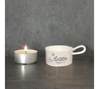 Snuggle Up Handled Porcelain Tea Light Holder