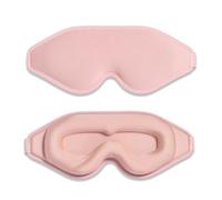 SnuggleBug 3D Memory Foam Sleep Mask - Contoured, Pink, Zero Eye Pressure, Protects Eyelashes, Comfortable & Adjustable, Ideal for Travel, Sleep, and Relaxation