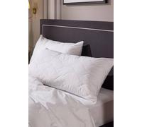 Snuggledown 2 Pack Hotel Luxury Cotton Quilted Kingsize Firm Side Sleeper Pillow In White White