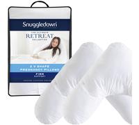 Snuggledown 2 Pack Retreat V Shape Firm Support Pillow in White Snuggledown White