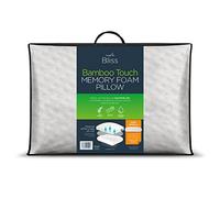 Snuggledown Bamboo Memory Foam Pillow 1 Pack - Breathable Orthopedic Pillow with Firm Support for Side Sleepers | 2-Year Guarantee, UK-Made, Non-Allergenic, Zipped Washable Cover (38 x 64cm)