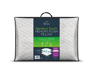 Snuggledown Bamboo Memory Foam Pillow 1 Pack - Breathable Orthopedic Pillow with Medium Support for Side Sleepers | 2-Year Guarantee, UK-Made, Non-Allergenic, Zipped Washable Cover (38 x 64cm)
