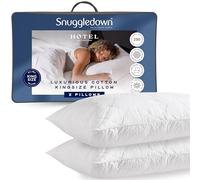 Snuggledown Cotton Quilted King Size Pillows 2 Pack - Hotel Quality Extra-Wide Pillow for Spacious Comfort, Better Support & Restful Sleep | UK-Made, Non-Allergenic & Washable (48x91cm)
