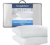 Snuggledown Hotel Collection Back Sleeper Pillows 2 Pack - Supportive & Breathable Boxed Pillow for Back Sleepers | Cotton Cover, UK-Made, Non-Allergenic, Machine Washable (43 x 69cm)