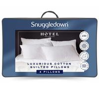 Snuggledown Hotel Luxury Cotton Quilted Pillow - 4 Pack