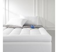 Snuggledown Hotel Mattress Topper Double Bed - 10cm Extra Deep Quilted Luxury Double Topper for Soft Comfort | 2-Year Guarantee, Easy Fit Straps, Non-Allergenic & Washable