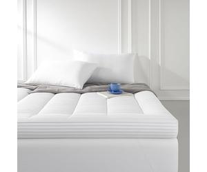 Snuggledown Hotel Super King Mattress Topper - 10cm Extra Deep Quilted Luxury Superking Bed Topper for Soft Comfort | 2-Year Guarantee, Easy Fit Straps, Non-Allergenic & Washable