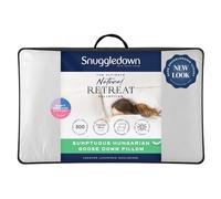 Snuggledown Hungarian Goose Down Pillow - 80:20 Ethically Sourced Fill for Front & Back Sleepers | Luxury Sateen Cotton Cover, UK-Made, Non-Allergenic & Washable (48 × 74 cm)