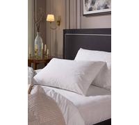 Snuggledown Luxury Cotton Quilted Pillow, Firm Support, 2 Pack In White White