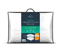 Snuggledown Memory Foam Pillow 1 Pack - Luxury Cotton Orthopaedic Pillow with Firm Support for Side Sleepers | 2-Year Guarantee, UK-Made, Non-Allergenic, Zipped Washable Cover (38 x 64cm)