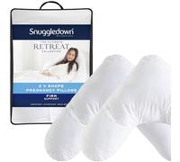 Snuggledown Pregnancy V Shaped Pillows with Pillowcase 2 Pack - Luxury Orthopedic Support for Maternity, Reading & Sitting Up in Bed | 100% Cotton, Non-Allergenic, Washable & UK-Made (84 x 35cm)