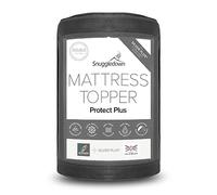 Snuggledown Protect-Plus Mattress Topper Double Bed - 5cm Thick Comfortable & Supportive Mattress Pad, Keeps Your Bed Fresh & Hygienic - Deep Fit Straps, Soft Knitted Washable Cover (135 x 190cm)