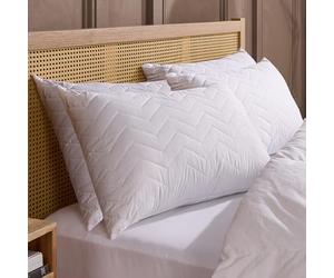 Snuggledown Rebound Quilted Pillows 4 Pack - Hotel Quality Firm Support Luxury Pillows for Back & Side Sleepers | Bounce-Back Comfort, UK-Made, Non-Allergenic (48 x 74cm)