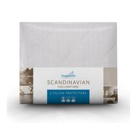 Snuggledown Scandinavian Pillow Protector Soft Touch Cover Hollowfibre Filling Machine Washable, 2 Pack