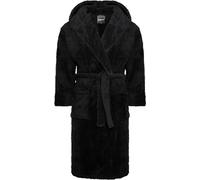 SnuggleME Dressing Gowns for Men | Super Soft Snuggle Hooded Dressing Gown | Men's Warm and Cozy Fleece Nightwear Robe | Gifts for Him XXL BLACK/black