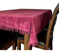 Snugglemore 100% Pure Cotton Chenille Table Covers Tablecloth Non Iron (132cm x 183cm, Burgundy)