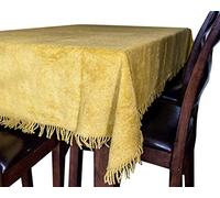 Snugglemore 100% Pure Cotton Chenille Table Covers Tablecloth Non Iron (132cm x 230cm, Gold)