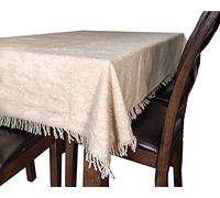 Snugglemore 100% Pure Cotton Chenille Table Covers Tablecloth Non Iron (137cm x 137cm, Caramel)