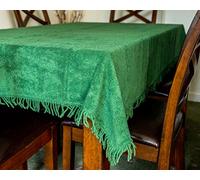 Snugglemore 100% Pure Cotton Chenille Table Covers Tablecloth Non Iron (137cm x 137cm, Green)