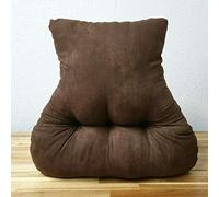 Snugglemore Back Support Lumbar Cushion Faux Suede Pain Relief Armchair Car Office (Brown)