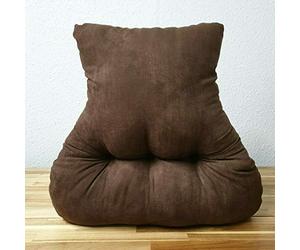 Snugglemore Back Support Lumbar Cushion Faux Suede Pain Relief Armchair Car Office (Brown)