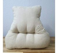 Snugglemore Back Support Lumbar Cushion Faux Suede Pain Relief Armchair Car Office (Cream)