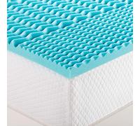 Snugglemore Comfort 5 Zone Cool Blue Memory Foam Mattress Topper Orthopaedic Support Pain Relief (Single)