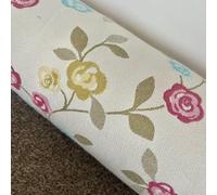 Snugglemore Draught Excluder Fabric Cotton Door Window Draught Cushion Guard Floral Designs (Rose Trellis Jacquard Bright)