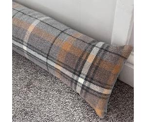 Snugglemore Draught Excluder Tartan Tweed Various Designs Door Window Draught Cushion Guard (Corgi Beige, One Size)