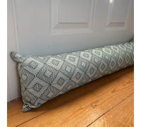 Snugglemore Draught Excluder Woven Jacquard Geometric Design Door Window Draught Cushion Guard in 4 Colours (Green, One Size)