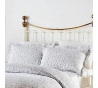 Snugglemore Grey & White Bella Brocade Jacquard Cotton Rich Matelasse Bedspread - Matching Pillowshams Also Available (Pillowsham)