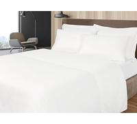 Snugglemore Luxury 300 thread count Cotton Sateen Flat Sheet in 3 Colours Made in Portugal (White, Double)