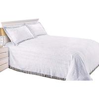 Snugglemore Luxury Candlewick Bedspread Traditional Bed Throw Size Single Double & King (Double, White)