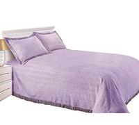 Snugglemore Luxury Candlewick Bedspread Traditional Bed Throw Size Single Double & King (Single, Lavender)