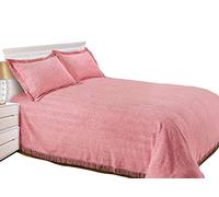 Snugglemore Luxury Candlewick Bedspread Traditional Bed Throw Size Single Double & King (Single, Pink)