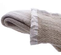 Snugglemore Pure Wool Cellular Blanket Lightweight Luxury Satin All-Round Border (Double 230 x 230cm, Cream)