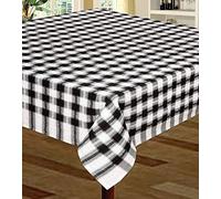 Snugglemore Seersucker 100% Cotton Tablecloth Sizes Napkins Also Available (Black, 50" x 90")