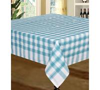 Snugglemore Seersucker 100% Cotton Tablecloth Sizes Napkins Also Available (Teal, 50" x 50")