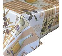 Snugglemore Wipe-clean PVC Vinyl Tablecloth Kitchen Garden Outdoor Parasol Party Tablecloth Protector Waterproof Play Mat (Olive, 137cm x 183cm)