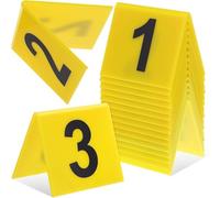 Snugglify Crime Scene Decorations 30Pcs Evidence Markers Crime Scene Markers Tents 1-30 Crime Scene Numbers Evidence Number Cards, 30 Yellow Evidence Markers, 6.30X5.50X4.50CM