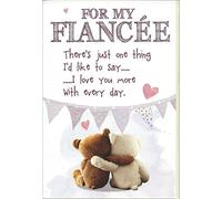Snuggly Bumpkins Fiancée Birthday Card, Birthday Card Fiancee Her, "There's Just One Thing"… Teddies Hugging, 159x235mm, Multi-Coloured