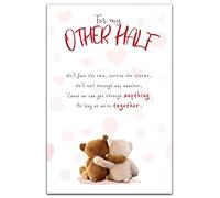 Snuggly Bumpkins Other Half Valentines Day Card, We'll Face the Rain, Survive the Storms, Valentine Card for Partner, One I Love, Other Half, Cuddling, Multi-Coloured