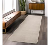 Snuggly Plain Living Room Area Rug Super Soft Polyester Rug Cut Pile Anti-Slip Backing Machine Washable Modern Rug for Living Room Bedroom Hallway 9 Colours- Cream- 60 x 200 cm (Runner)