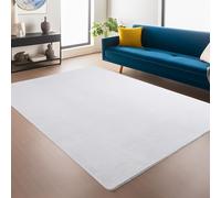Snuggly Washable Non-Slip Fluffy Living Room Rug, Snow White, 160x220cm